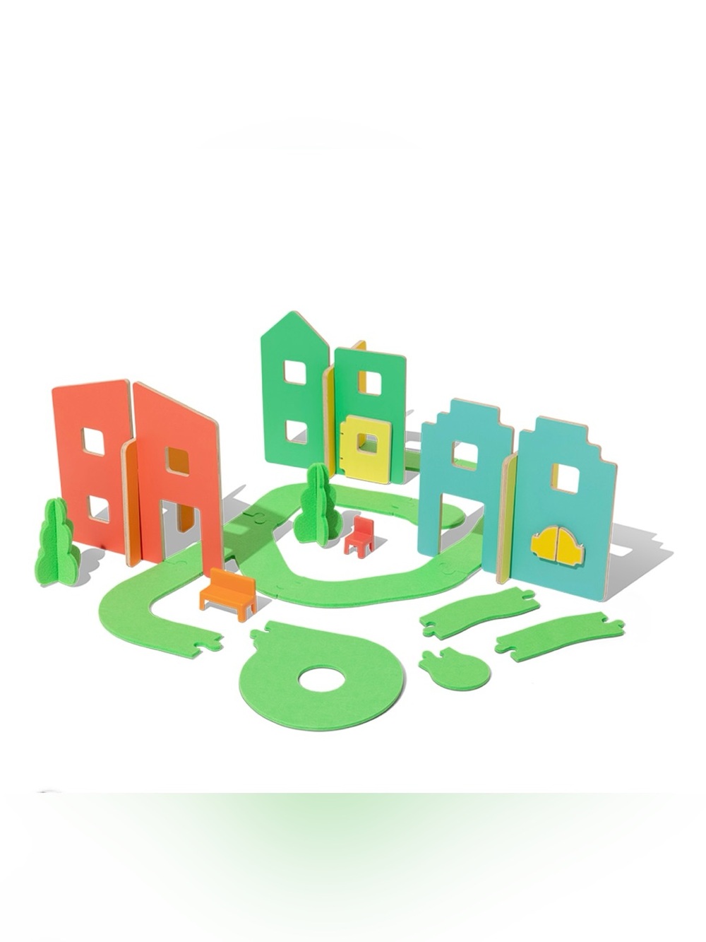Lovevery Wooden Modular Village & Pathways toy set